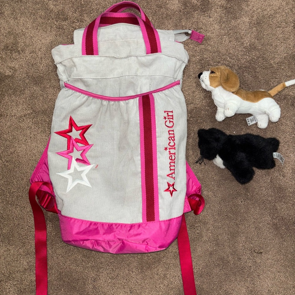 American Girl Pink and Gray Backpack
